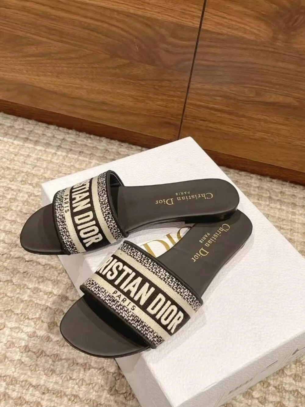 Christian Ｄior Dway Slide Sandal Black